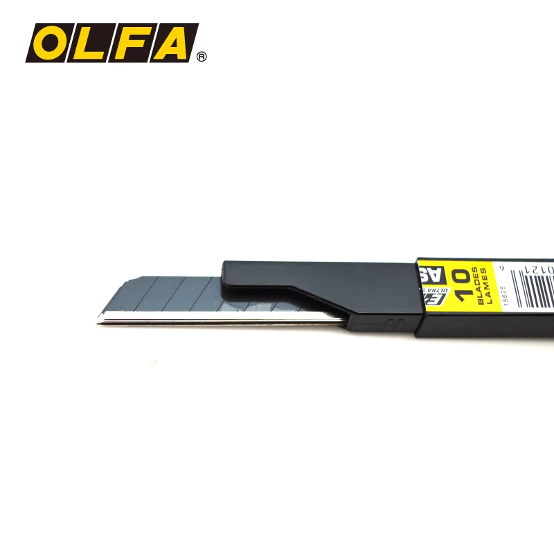 10 Japonês Original OLFA Lâminas ASBB-10 Multipurpose Pequenas Lâminas de Aço Inoxidável 0.38mm Art Blade 9mm Wide Lâmina Preta de Alta Qualidade Sharp e Durable Stationery Blade Substituição Lâmina