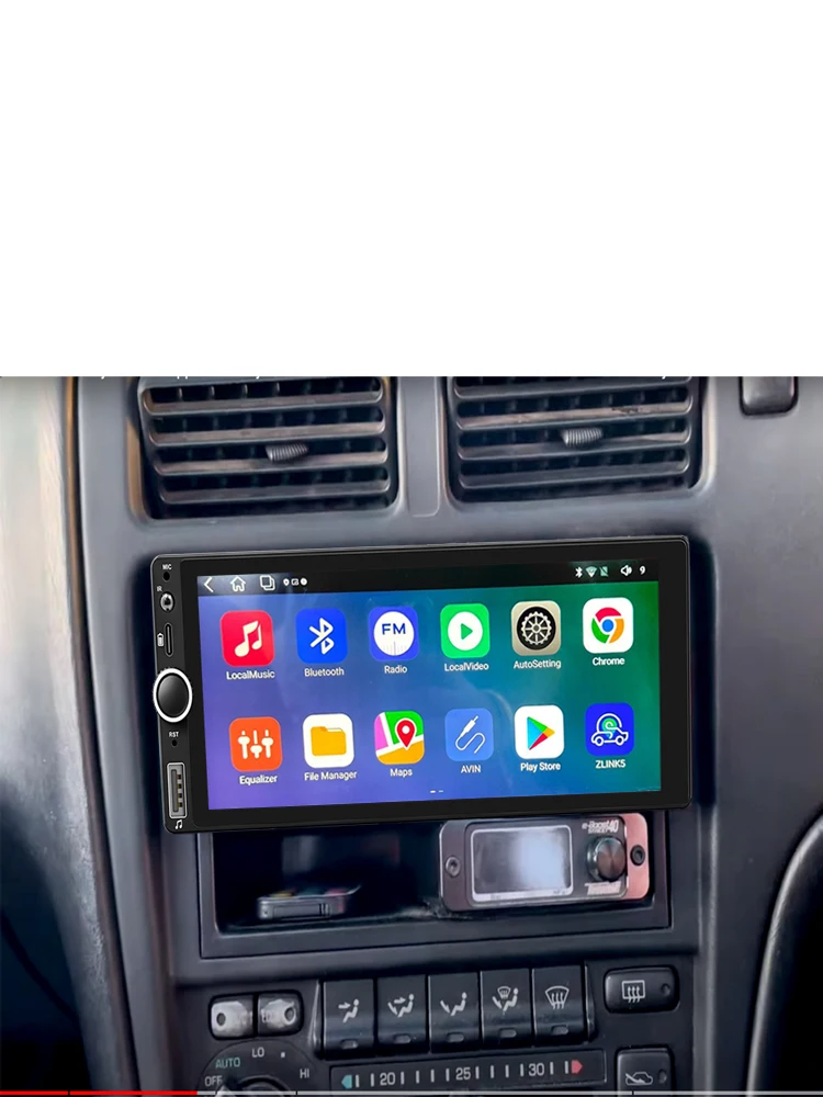 ESSGOO 6,86 Zoll 1DIN Universal Android 15 4+64G Kabelloses Carplay Autoradio BT USB Typ-C GPS Navi WIFI RDS FM 2+32G SWC