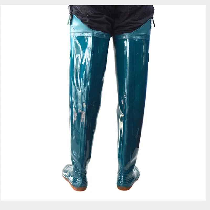 Outdoor Hunt Fishing PVC Waterproof Pants Wading Shoes High Tube Non-slip Rain Boots Fishing Waders Pants Men Women Fishing Pant
