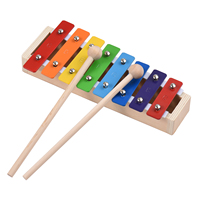 8 Keys Compact Size Xylophone Glockenspiel with Wooden Mallets Percussion Musical Instrument Toy Gift for Kids Children