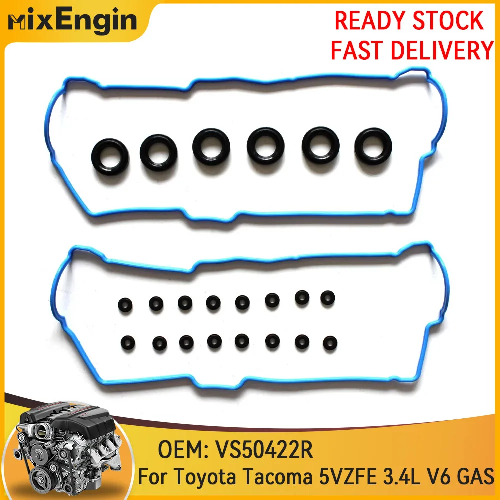 Juego de juntas protectoras de válvula de motor compatibles con 3,4 L para Toyota Tacoma 4Runner T100 3VZFE 5VZFE 3.4L V6 GAS 1992-2004 VS50422R