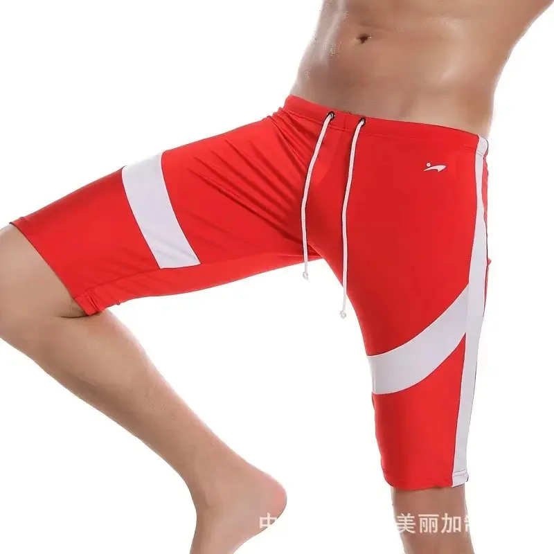 Summer Men's Sports Swimming Short Pants Smooth Casual Boys Elastic Middle Pants Swimwear Panties Fashion Man Intimate Clothing