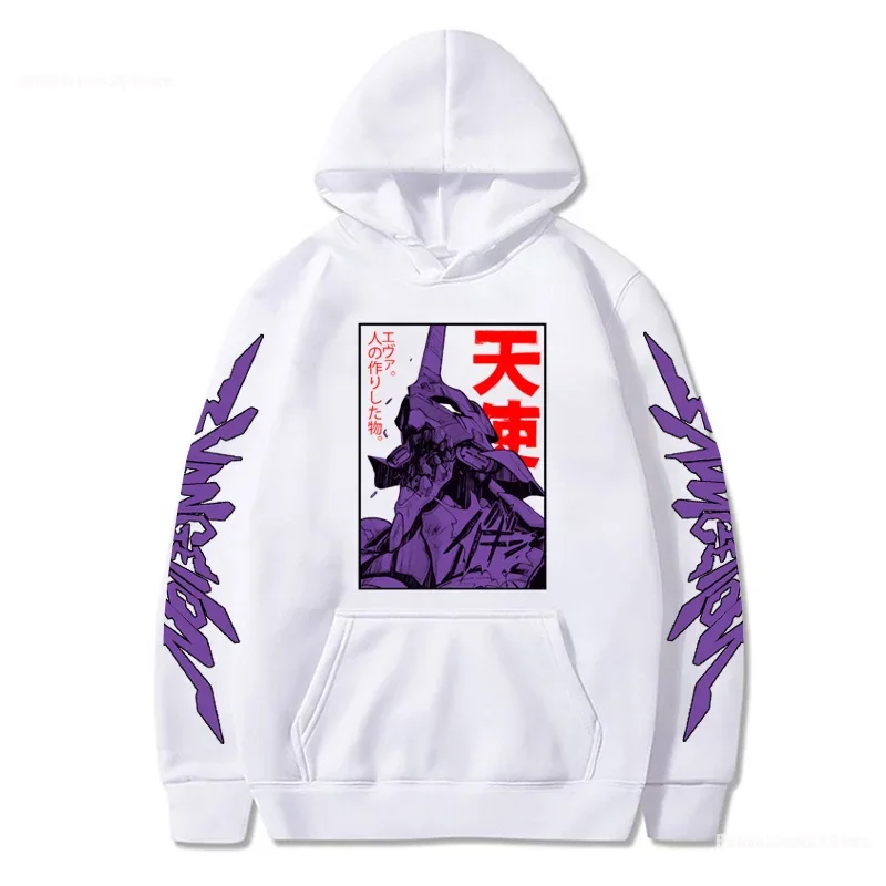 EVANGELION Eva Sweatshirt Anime Long Sleeve Jacket Coats Cartoon Oversized Hooded Hoodie Streetwear Casual Hoodies Top Pullover