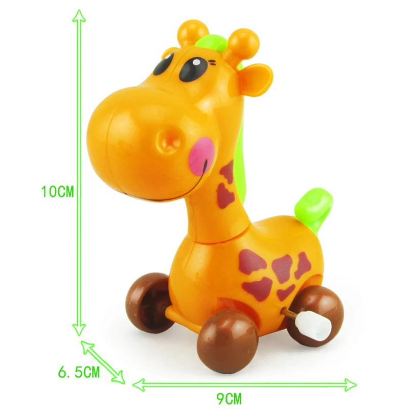 1Pcs Cartoon Animal Giraffe Clockwork Wind Up Baby Toys Running Head Tail Swing Classic Newborn toys for children Random Color