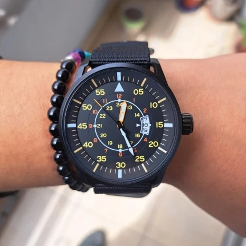 

ADDIESDIVE Sports Men's Quartz Watch Round Hardlex Dial Window Nylon Strap 50M Diving Waterproof Wirstwatches Relogio Masculino