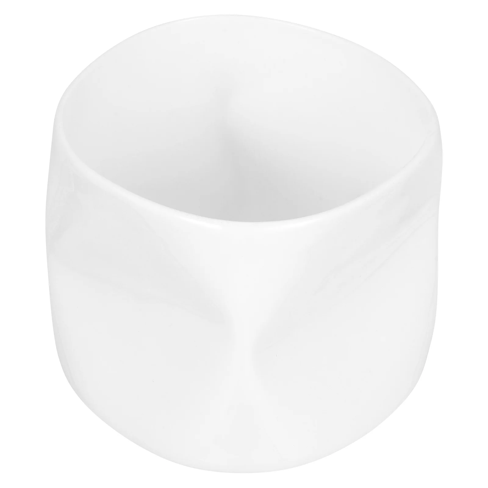 

Creative Mini Bone China Teacup Irregular White Porcelain Dual Function Holder Small Tea Cup Novelty Set