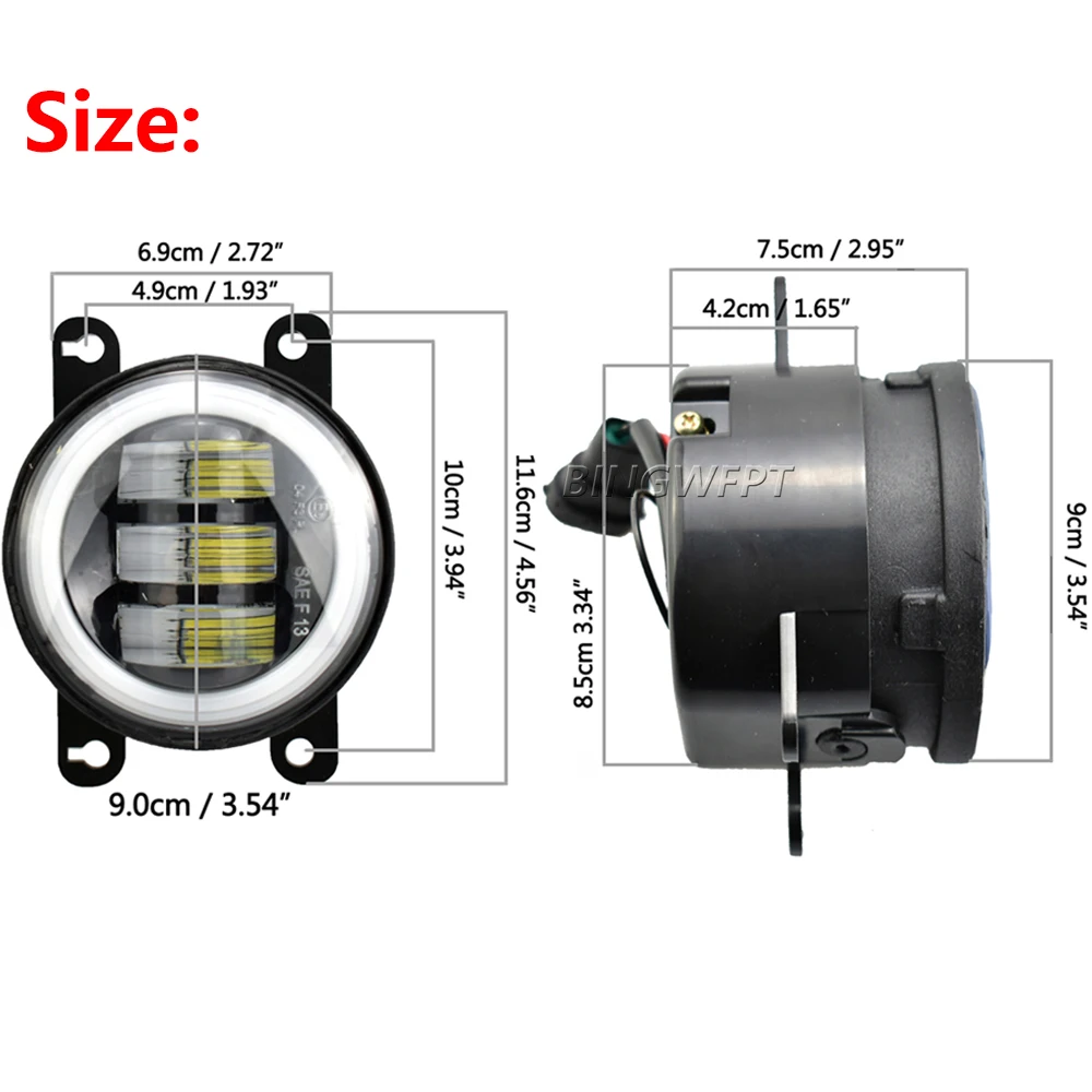 車H11 ledフォグライトアセンブリの天使の目デイタイムランニングフォグランプdrl 12 12vフォグランプlevorgインプレッサ2014-18フォグランプ