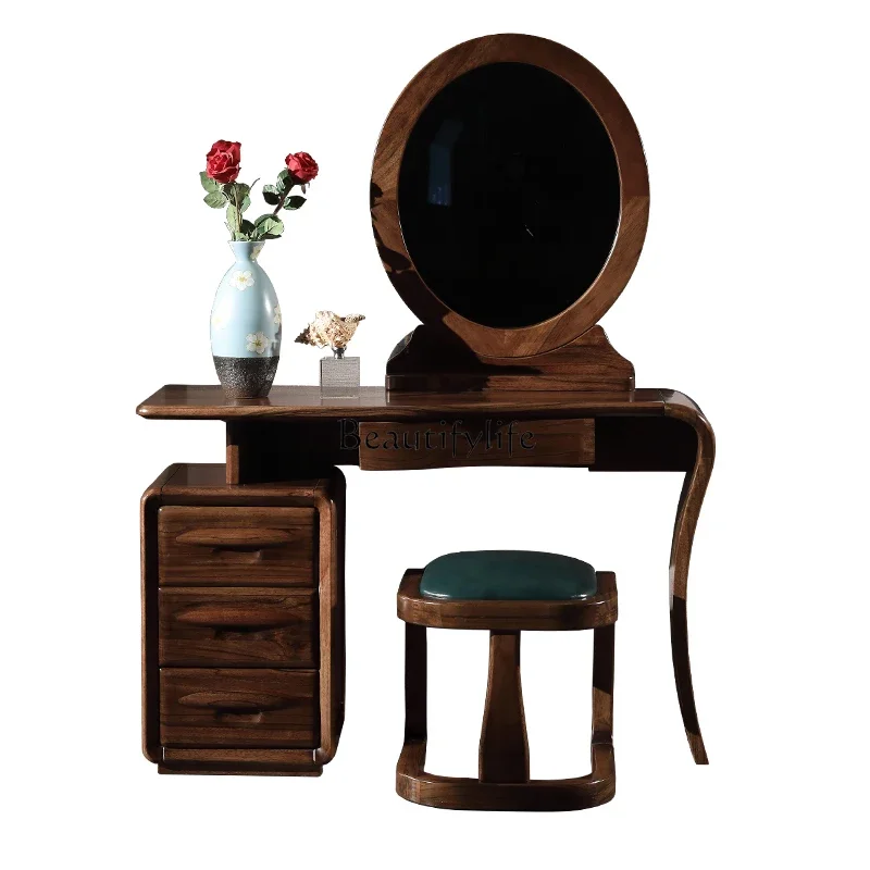 

All solid wood dresser, black walnut dresser, beauty table, modern and simple