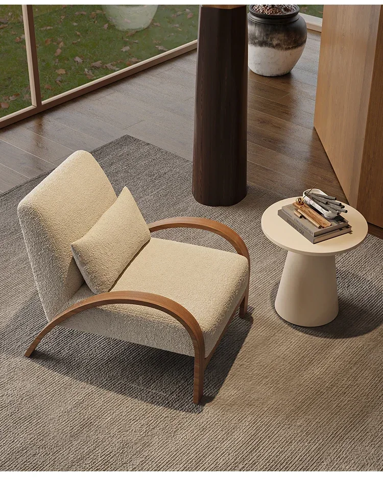 JJsmt1 Wabi Sabi Wind كرسي أريكة فردي مصمم غرفة المعيشة شرفة B & B منطقة استراحة الفندق الاستقبال الترفيه طاولة واحدة واثنين C