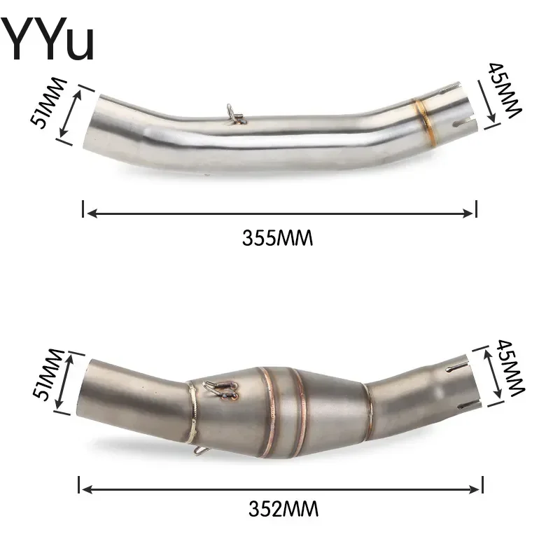 custom for Benali Huanglong 150 300 600 Spring Breeze 650NK Motorcycle Modified Back Pressure Middle Exhaust Pipe Universal