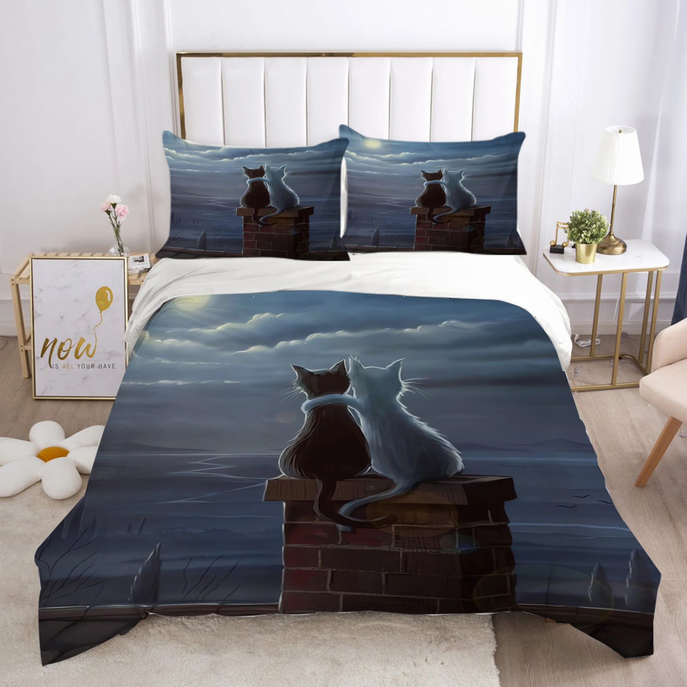 Luxury Comforter Cover Set Home Quilt Cover 3D Cat Bedding Set Duvet Cover