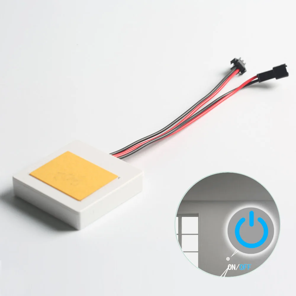 Sensor de Interruptor táctil de 12V, interruptor de atenuación de tres velocidades LED, Sensor táctil regulable de Color continuo oculto para iluminación de espejo de baño