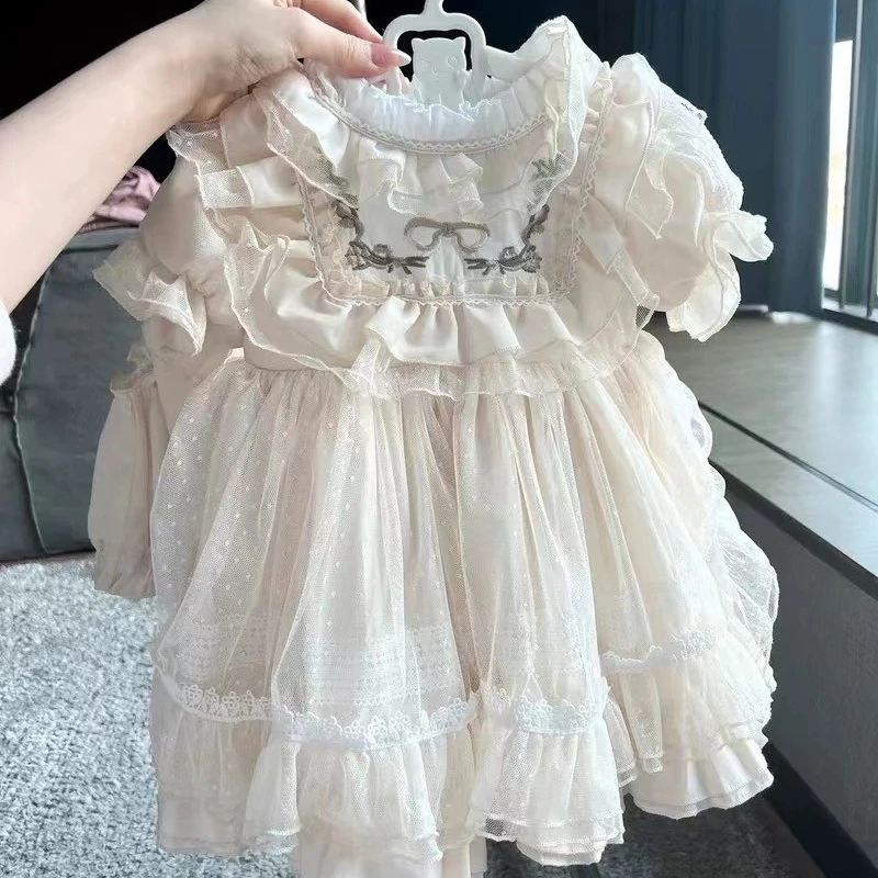 Spanish Princess Dress Lolita Dress First Birthday Pomace Dress Flower Girl Dresses  Kids Dresses for Girls Eid Custome