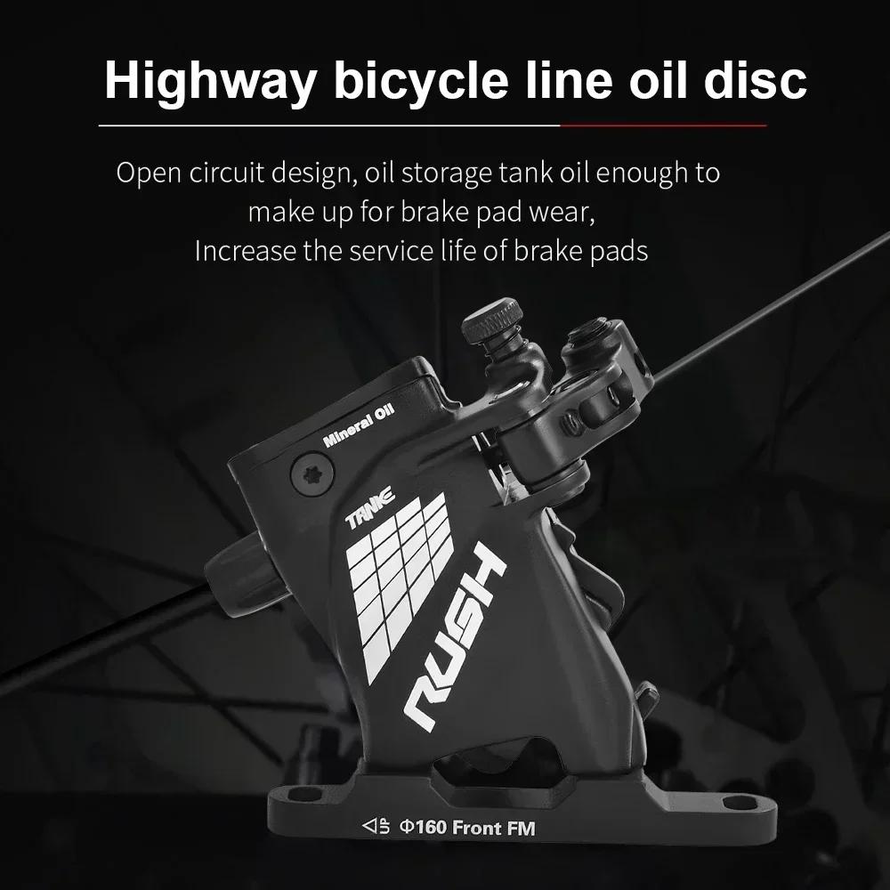 

Суппорты давления масла для вытягивания линии, гидравлический дисковый тормоз, комплект тормозов для шоссейного велосипеда, RUSH, передние и задние, 160 мм, детали для скутера и велосипеда