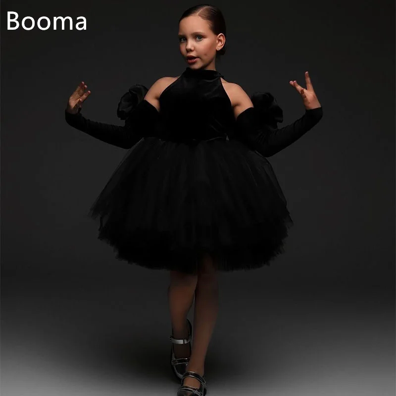 Booma A-Line Flower Girl Dresses Bow Girls Wedding Party Dresses Pleat Knee-Length Gowns Customized 2025