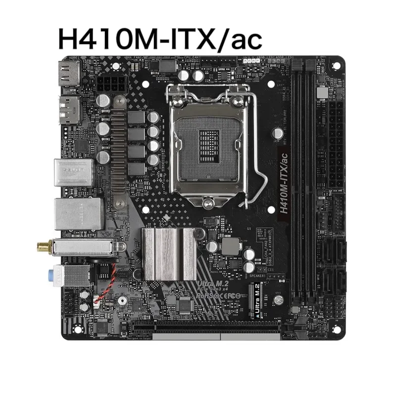 

Материнская плата для настольных ПК ASROCK H410M-ITX/ac H410M-ITX/AC LGA 1200, материнская плата DDR4, 100% протестирована, ОК, полностью работает