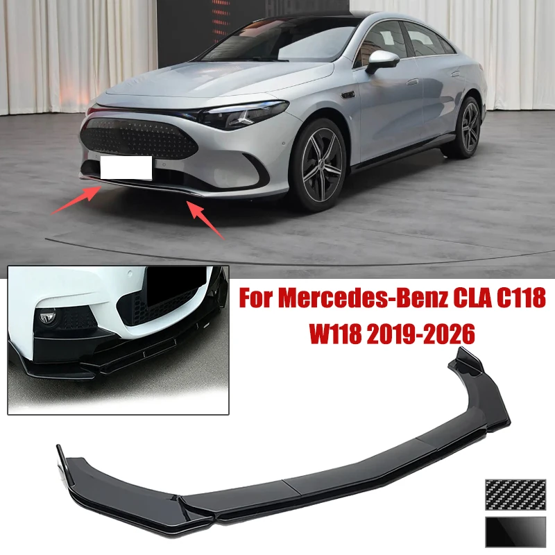 5pcs Front Bumper Shovel For Mercedes-Benz CLA C118 W118 2019-2026 Spoiler Front Bumper Deflector Anti Scratch Protection Device