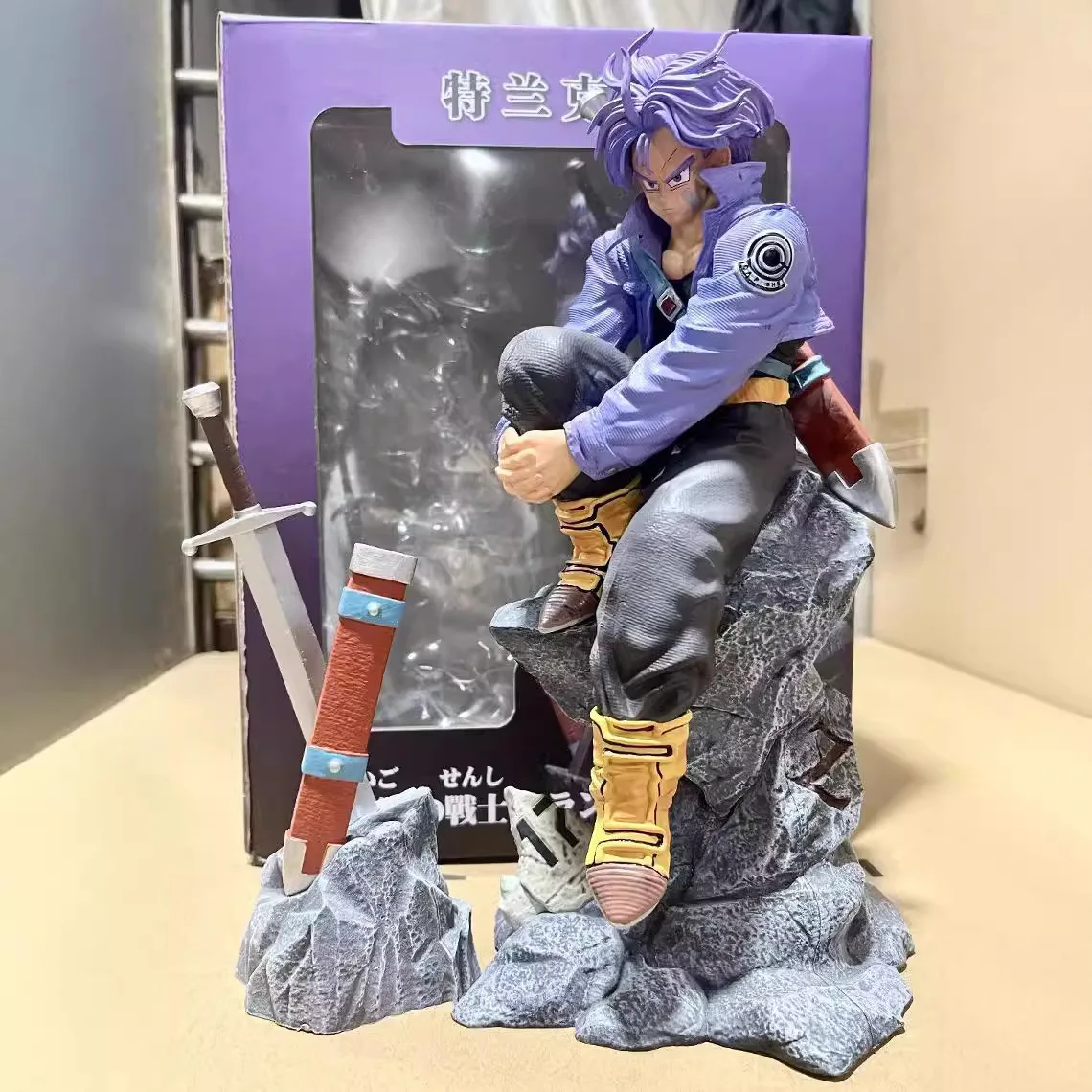 

Dragon Ball 28cm The Last Warrior Trunks carry Sword Scene Figure Action Figurine Statue Model Statue Collection Toys Gift