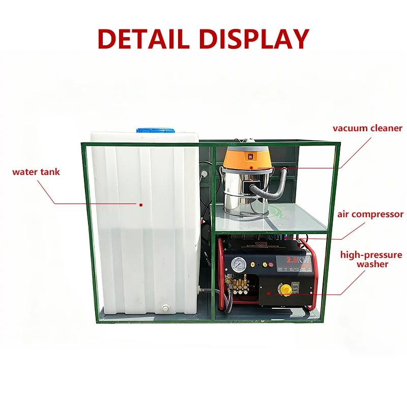 Vehicle-mounted Integrated Unit with Cleaning Equipment, Tool Storage & Accessory Kits Designed for Fast On-site Cleaning Tasks