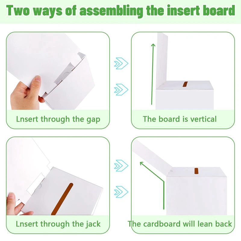 30ชิ้นกล่องบริจาคสำหรับการระดมทุนที่มีช่องสำหรับใส่ตั๋วและกล่องการกุศลที่ถอดออกได้