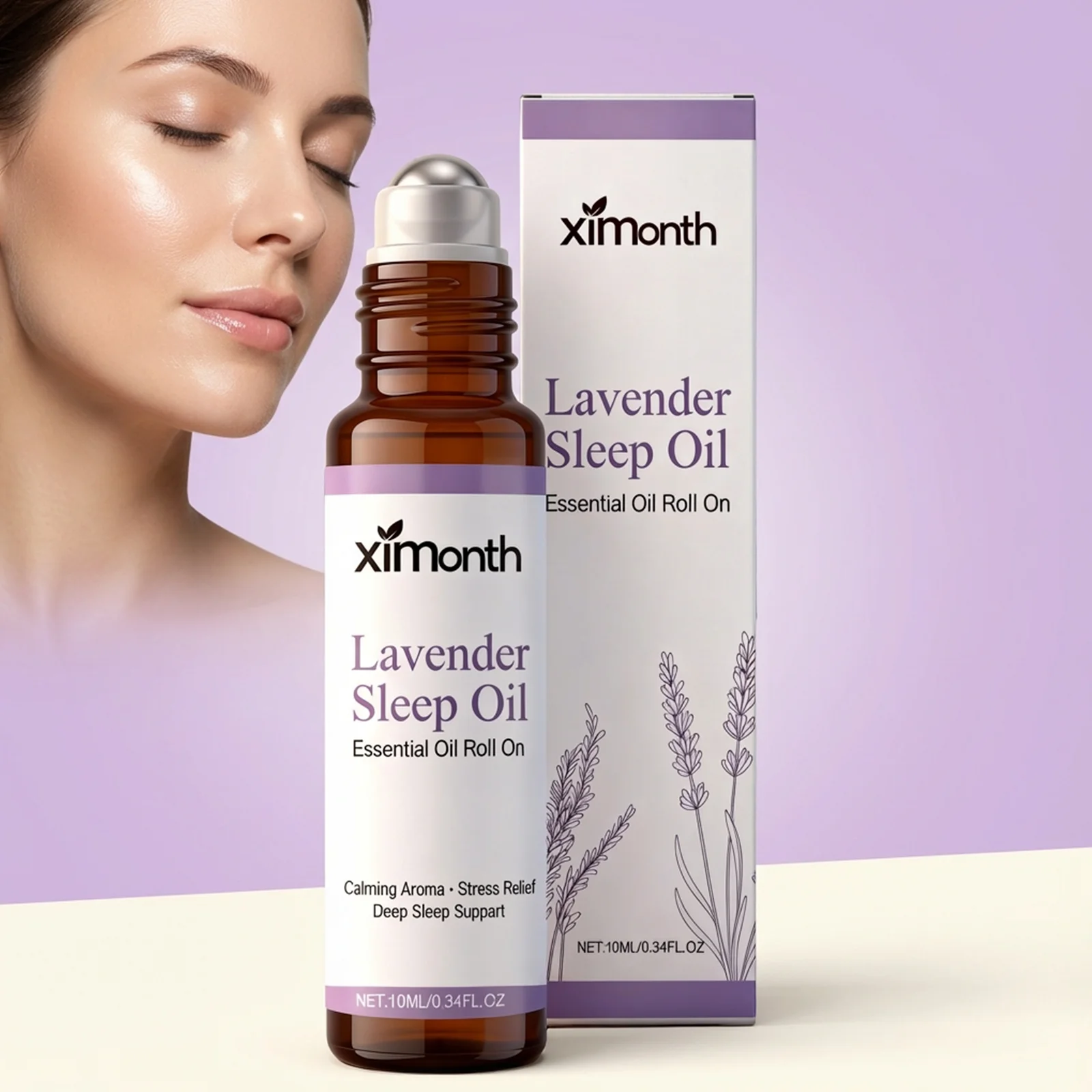 Lavender Sleep Oil Roll On 10ml Non-greasy Natural Essential Oil Stress Reducing Calming Scent For Better Sleep Aromatherapy