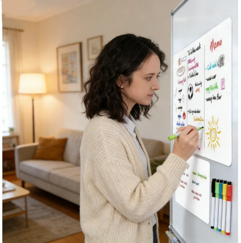 A3 A4 Magnetic Dry Erase Board with Markers Flexible Erasable Fridge Magnet Sheet for Kitchen Grocery List Memo