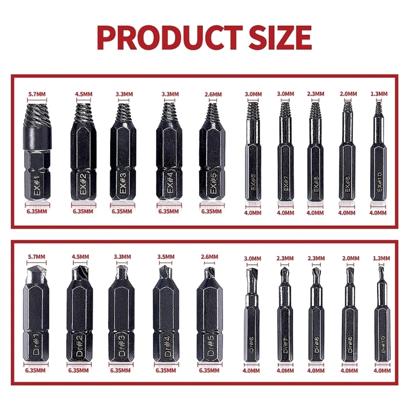 เครื่องมือดึงสกรูที่เสียหาย22ชิ้น/เซ็ตเครื่องมือสำหรับการหักความเร็วสลักเกลียวถอดสกรูได้ง่ายอุปกรณ์กำจัด