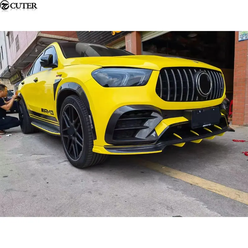 W167 C167 GLE Coupe Gle63 GLE53 Carbon Fiber Front Lip Rear Diffuser Rear Spoiler Engine Hood for Benz W167 GLE Car Body Kit view 3