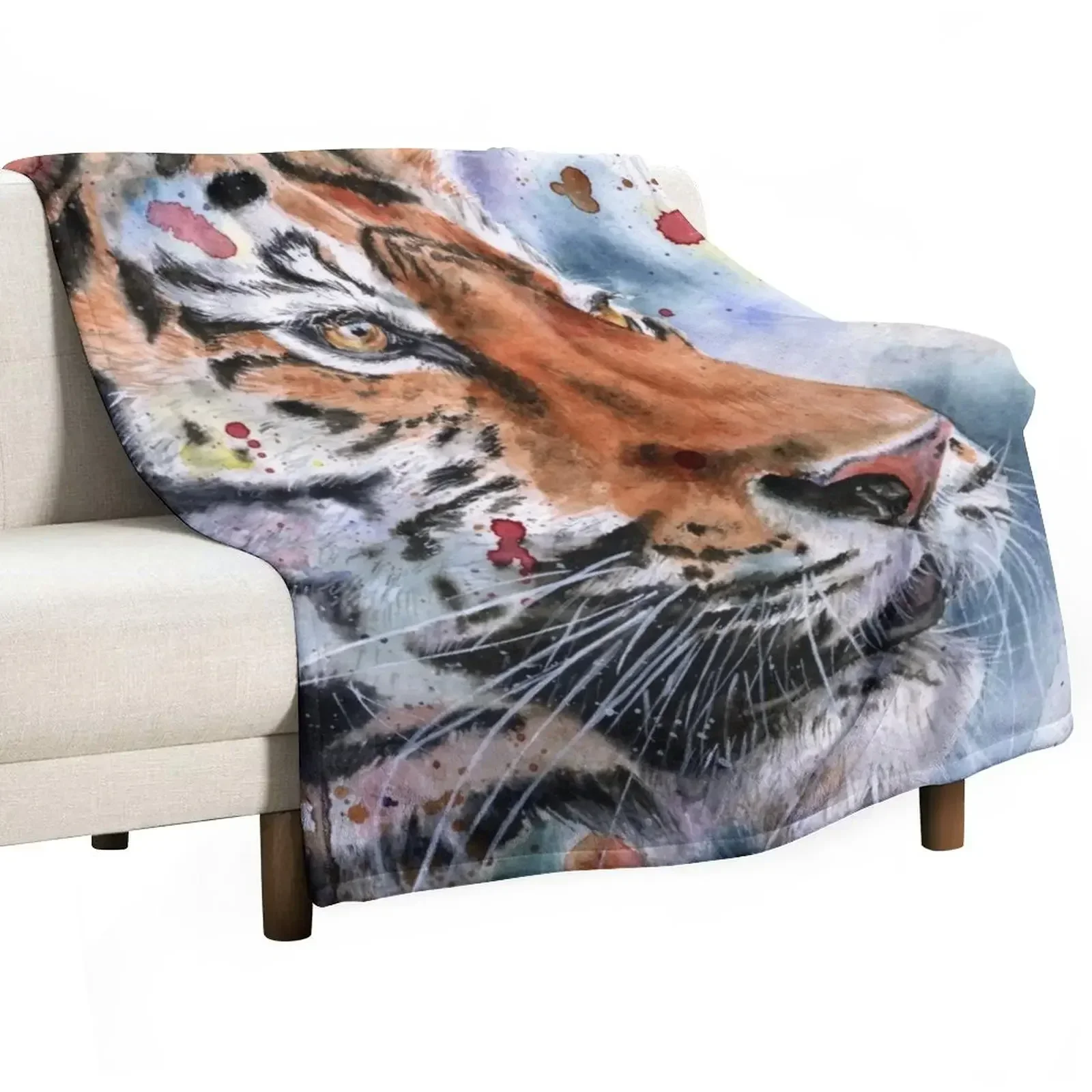 Watercolor Tiger Painting - Eye of the Tiger Throw Blanket manga Thermal Summer Beddings Blankets