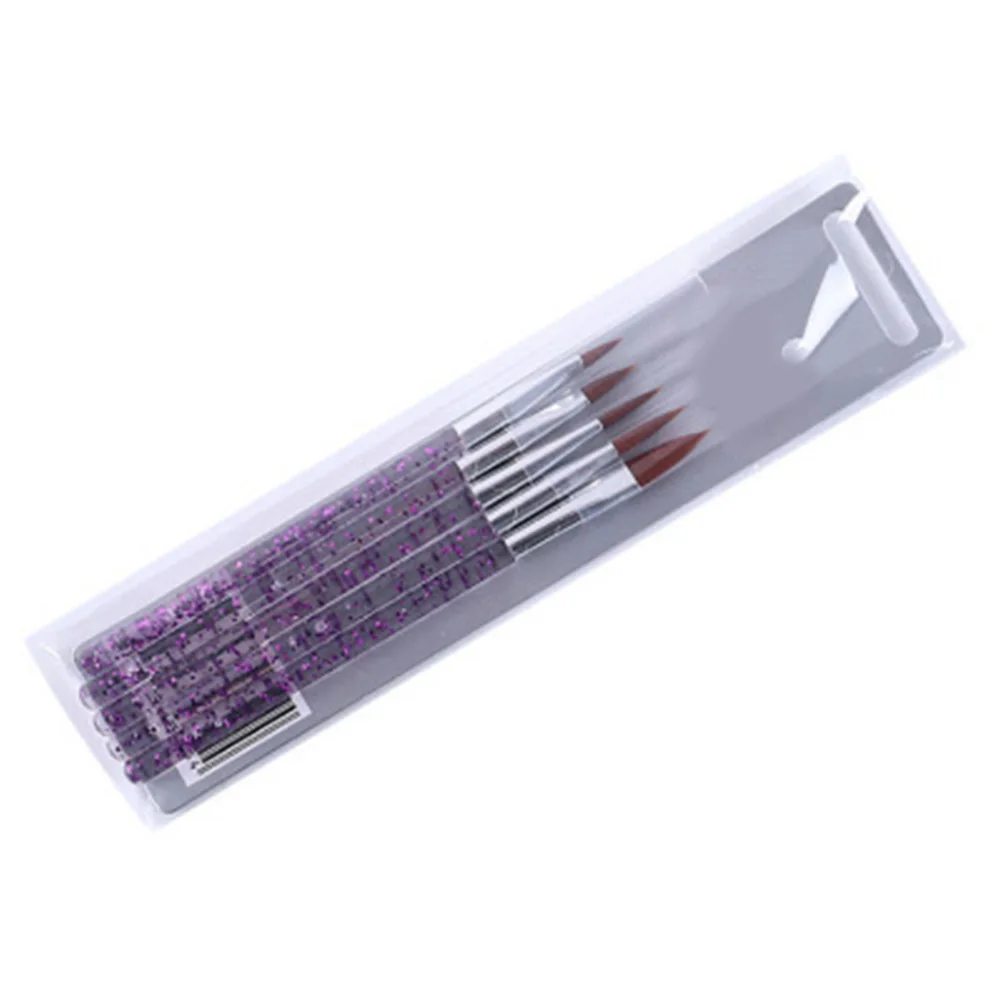 

5 Pcs Dotting Pen Tool Brush Set Nail Art Brushes Supplies Dedicated Nails Purple