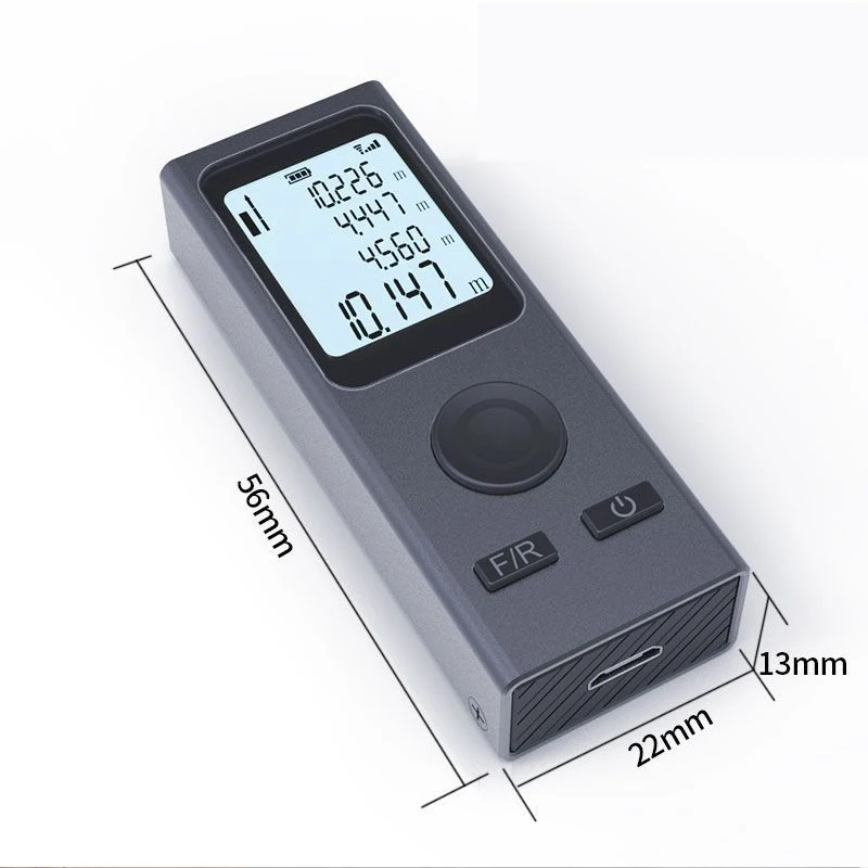 Mini Laser Ruler Laser Rangefinder Digital Tape Measure USB Charge Aluminum Alloy Fuselage Measuring Distance: 30m/50m