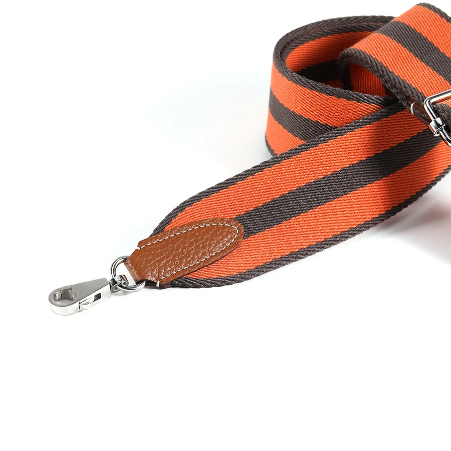 حزام قماش مخطط برتقالي بعرض 5 سم، حزام كتف قابل للتعديل من جلد البقر توغو، مناسب لإكسسوارات حقيبة كيلي DIY #5