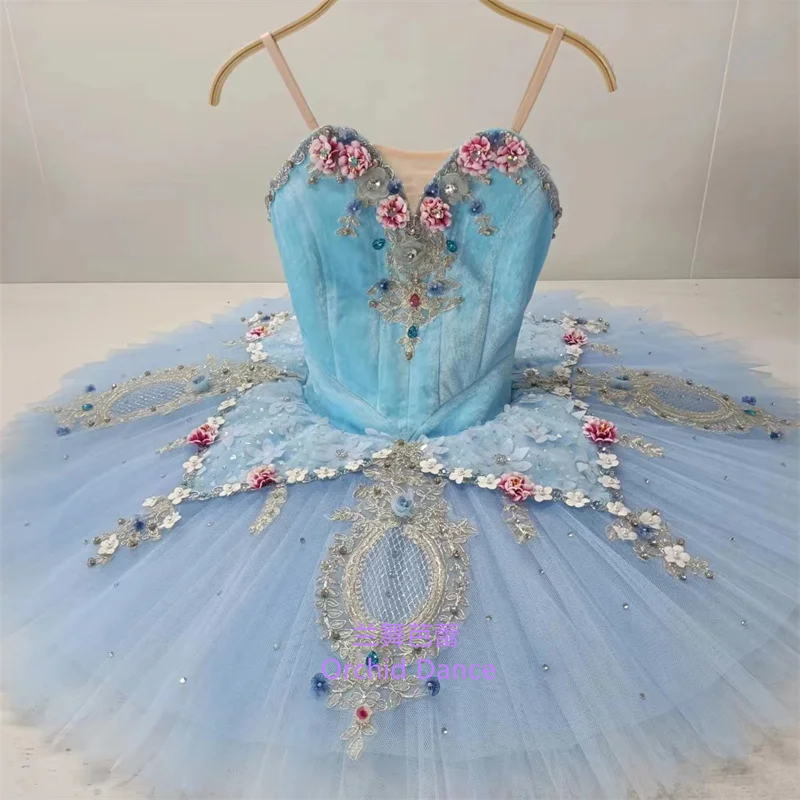 Quick Production Professional High Quality Women Adult Performance Wear Girls  Sky Blue Swan Lake Ballet Tutu Costumes