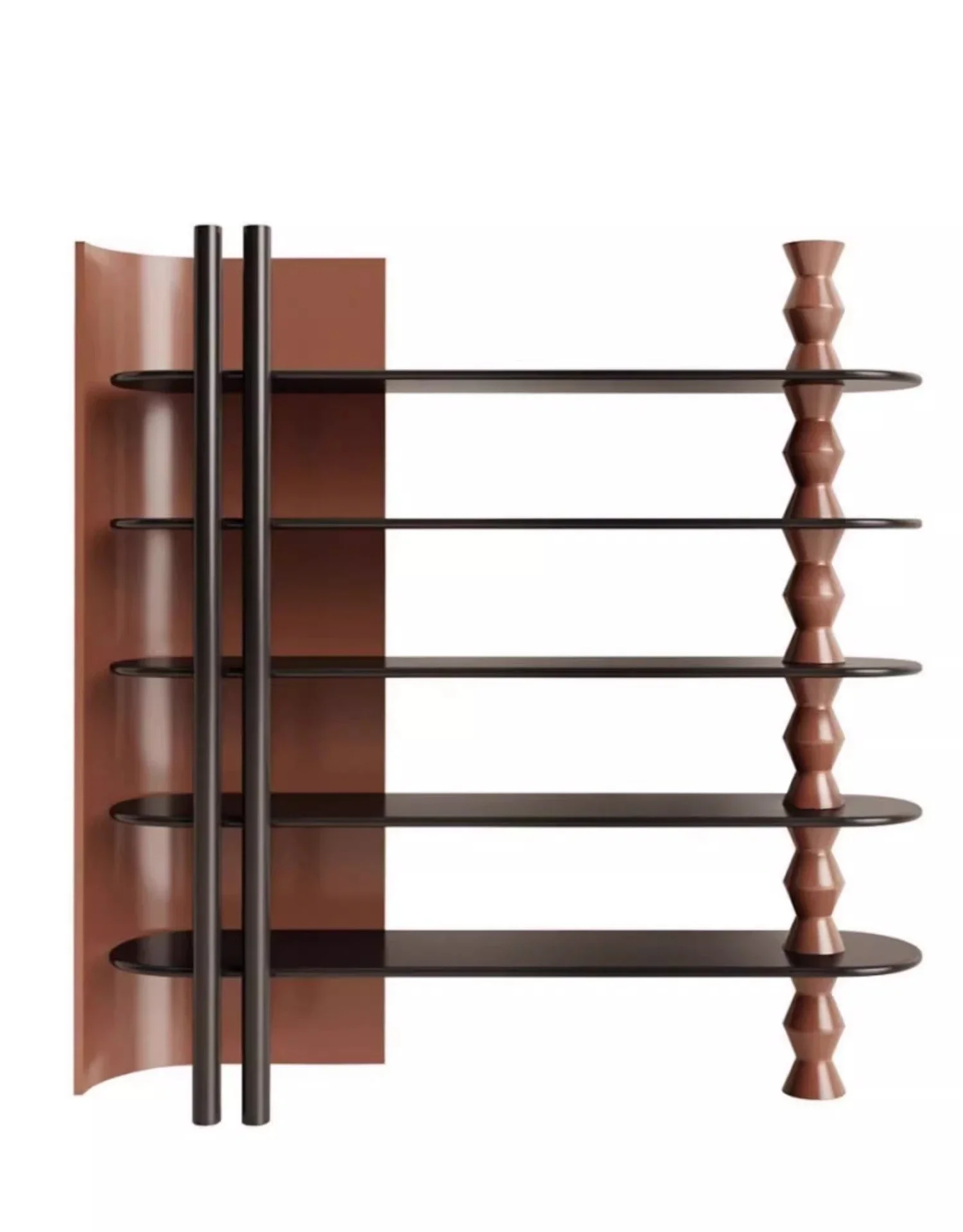 

French paint bookshelf Solid wood bookcase wall Modern simple study display cabinet Locker