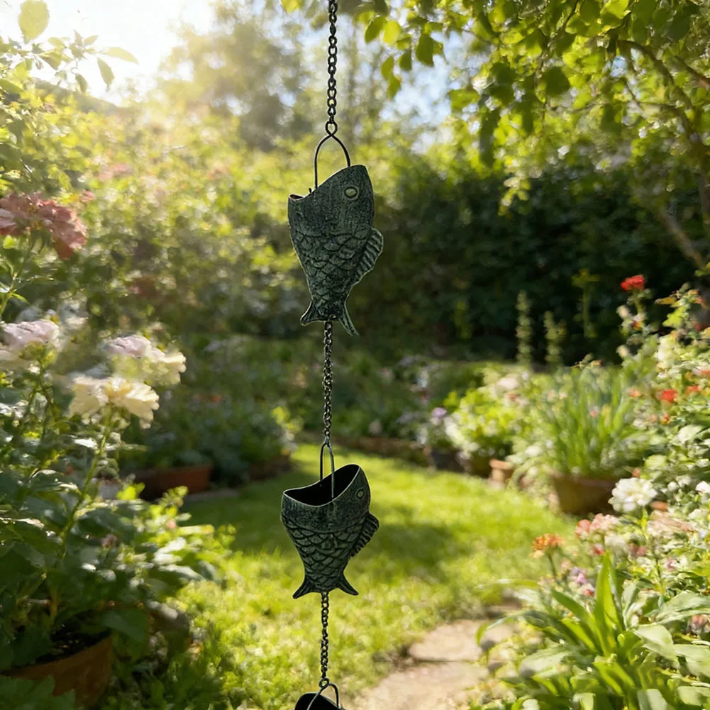 

Декоративная дождевая цепь для сада, 2,4 метра, для наружного водостока, украшение для водосточных труб, цепь для дренажа сада