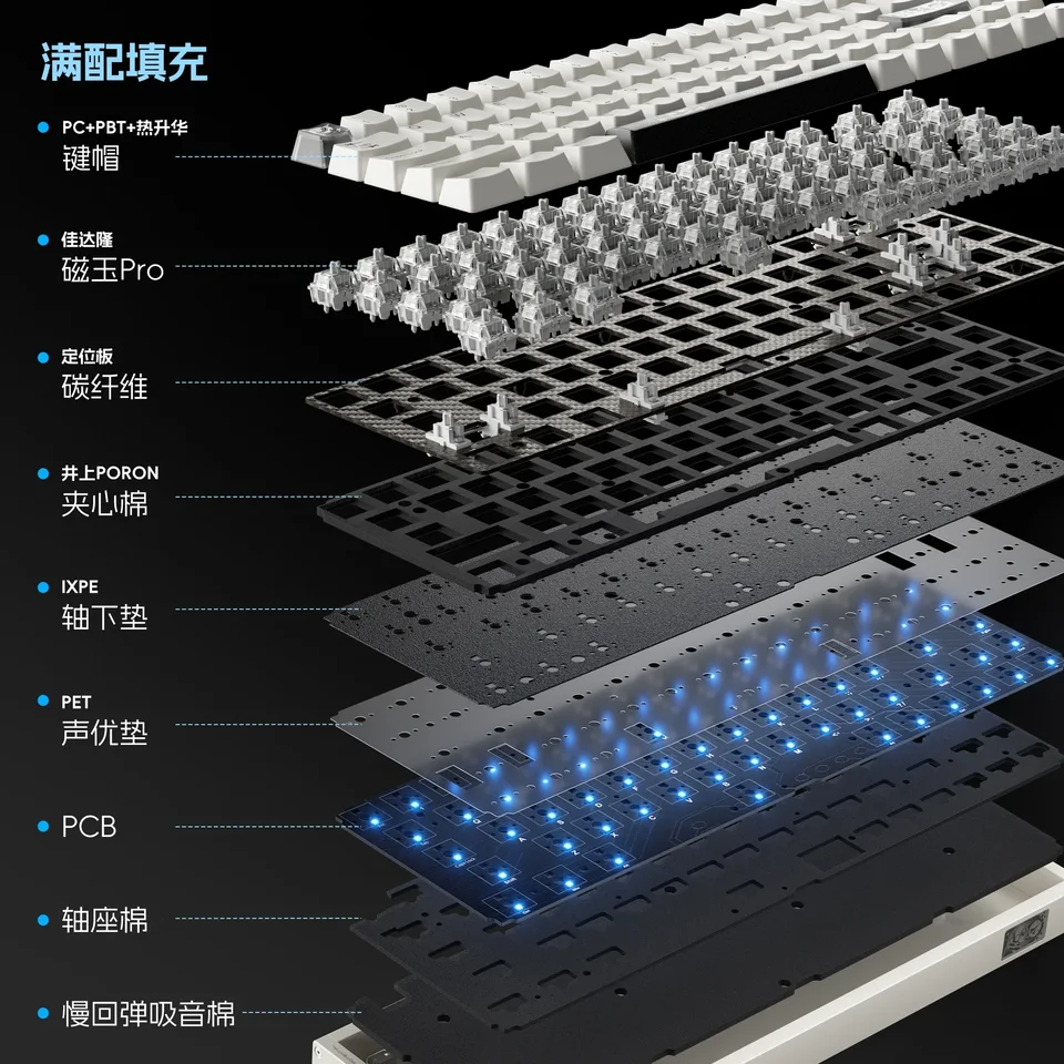 PIIFOX DEF68 Magnetic Switch Keyboard Aluminum Alloy Wired Low