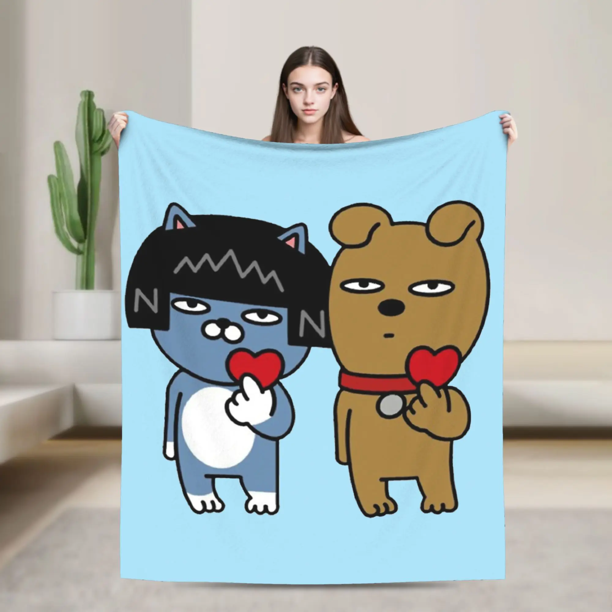 Frodo & Neo Blanket Coral Fleece Plush Summer Air Conditioning K-Kakaos F-Friends Thin Throw Blankets for Bedding Bedroom Quilt
