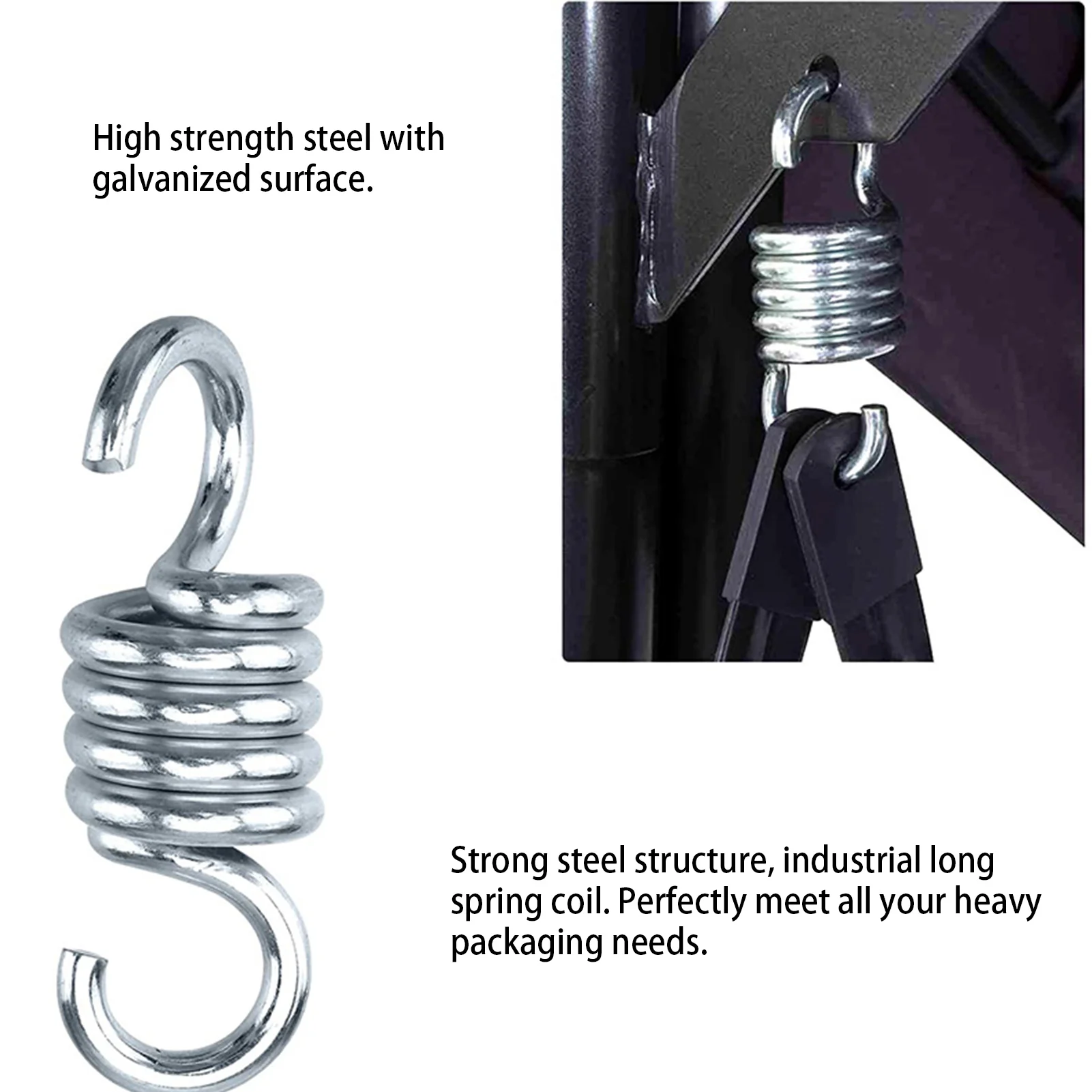 Outdoor Garden Hammock Spring Hanger Heavy Duty Steel Elastic Extension Hook Swing Chair Sandbag Weight Bearing Mount Fitting