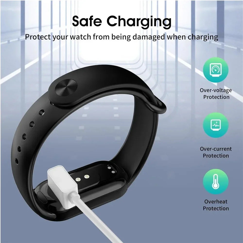 شاحن لـ Xiaomi Smart Band 9/ Mi Band 8/ Band 8 Pro كابل شحن USB سلك مغناطيسي ملحقات الساعة الذكية 100 سم