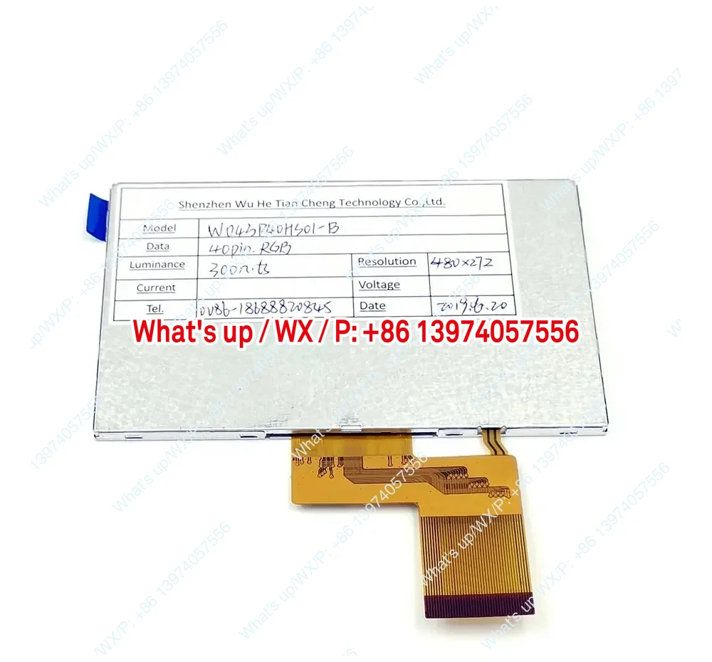 4.3 inch 480x272 RGB 24bit 350 bright TFT LCD display module with ST7282 ili6485 NV3047 Driver
