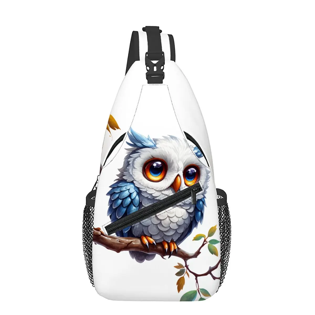 Animals Owls Sloths Deer Chest Bag Boy/Girls Best Gift 2D Cartoon Large Capacity Outdoor Sports Leisure Fashion Messenger Bag