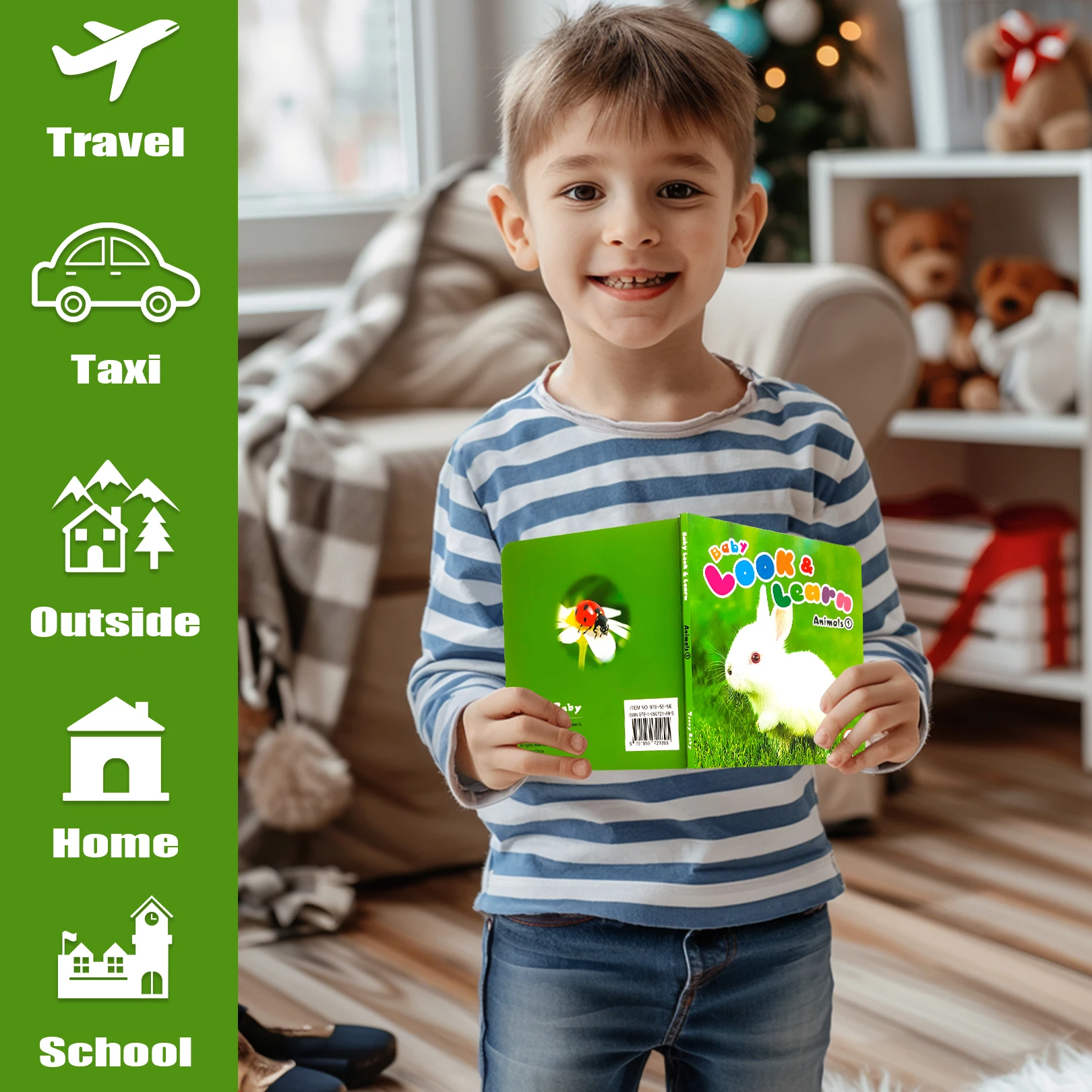 1 коробка из 10 английских детских словарных карточек для распознавания объектов - подарочная коробка