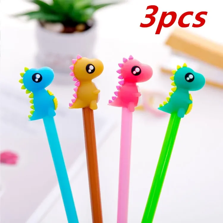 Dinosaur Pens Korean Stationery Cute Kawaii Cartoon Dinosaur Gel Pen School Office Supplies Creative Gifts Color Random