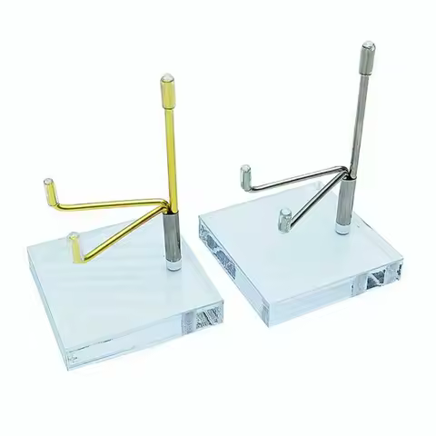 Metal Mineral Display Glassball Base Stand With Acrylic Base For Crystal Ball Base Stone Shelf