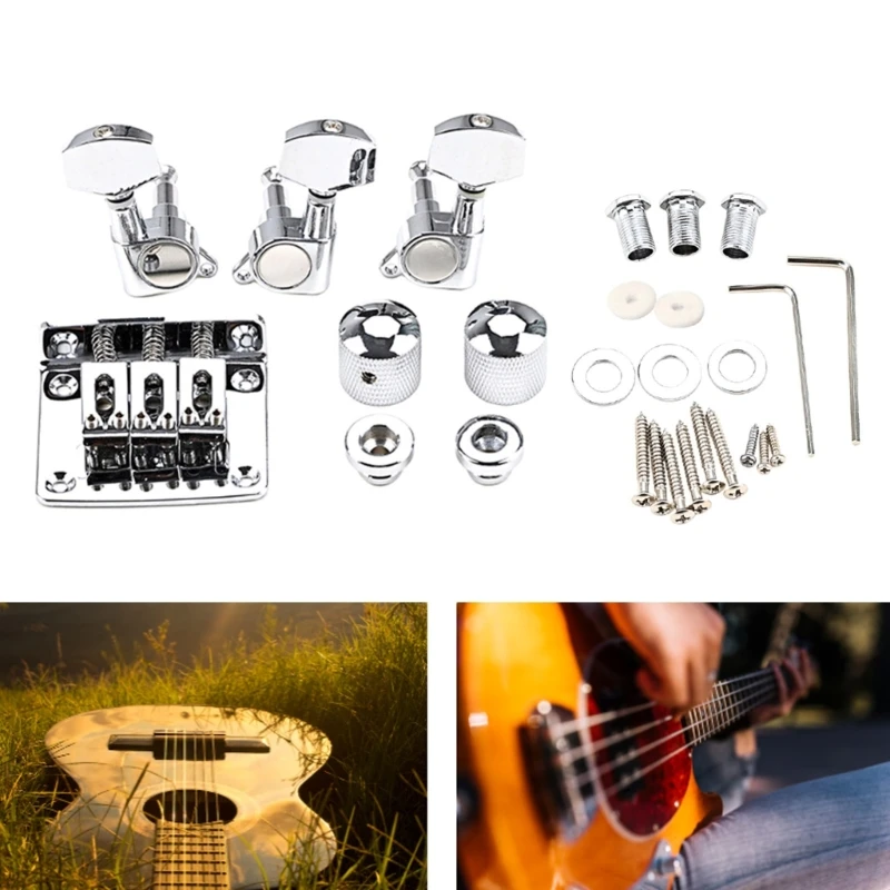 E8bf Metal 3 String Guitar Bridge замена моста включает в себя шейки для фиксирующих винтов