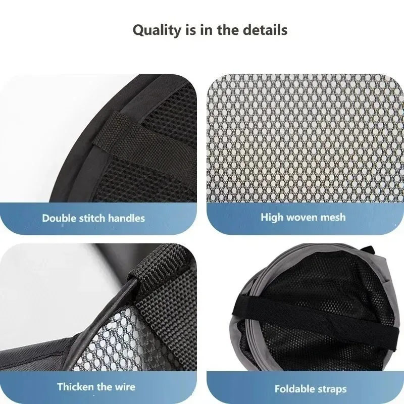 Wäschekorb aus Nylon-Mesh, faltbar, Aufbewahrungstasche für schmutzige Kleidung, geeignet für Schlafzimmer, Badezimmer, tragbarer unabhängiger Wäschekorb – Detail 20