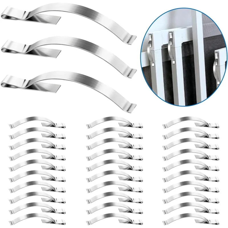 30 PCS Window Screen Tension Spring Clips - Securely Hold Screens in Channels - 1/4” Wide 2-1/4” Long - Durable Stainle