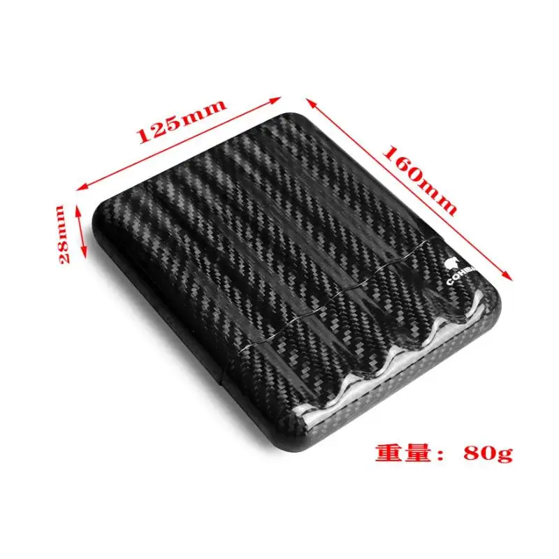 

Cigar Box Lightweight Carbon Fiber Travel Portable Moisturizing Set 1-5 Cigar Boxes