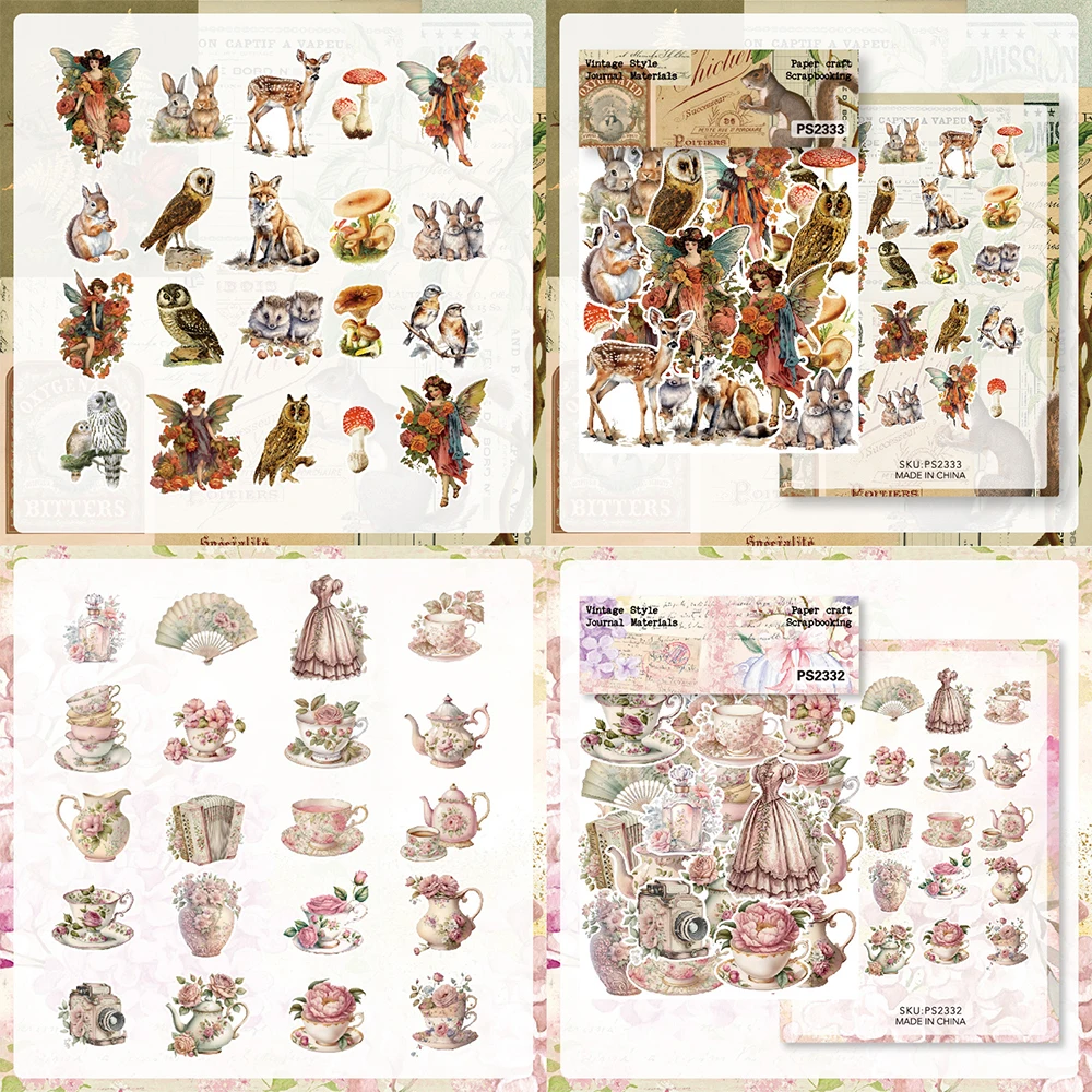 40Pcs Creative Christmas Sticker DIY Journal Handbook Decoration Material Collage Stickers Stationery