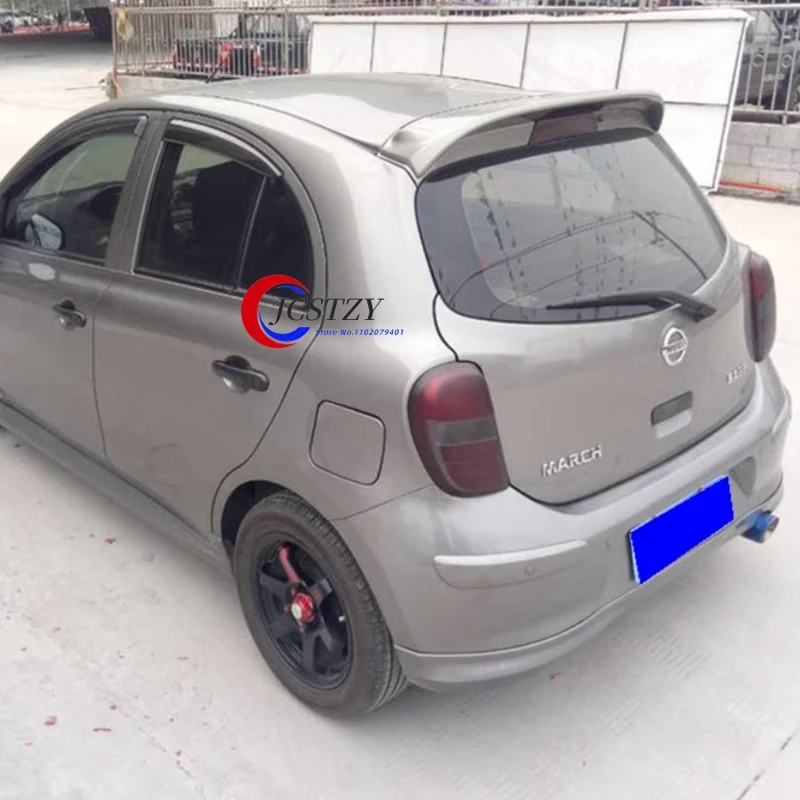 سبويلر لنيسان مارس 2010 2011 2012 2013 2014 2015 جودة عالية بلاستيك ABS سقف خلفي للسيارة أجنحة سبويلر ملحقات #1